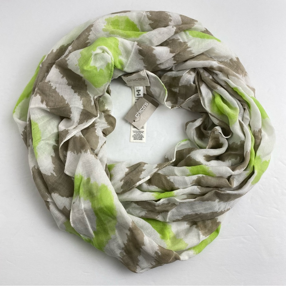 Chico’s Mint Mist Retro Diamonds Infinity Scarf